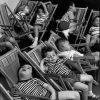 niños durmiendo en sillas de playa. De Cartier Bresson